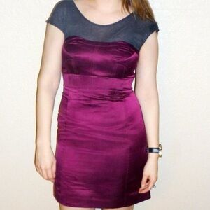 Tory Burch Purple Silk Corset Dress Size 4